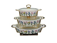 Pot en céramique nordique à double anse, ustensile de cuisson et de service, compatible chauffage direct, pour hôtels, pot à soupe créatif avec support
