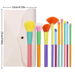 Nouvel ensemble de 10 <span class=keywords><strong>pinceaux</strong></span> de maquillage pour le visage à l'aquarelle avec outils de correction, kit de beauté portable multicolore - Product Image 6