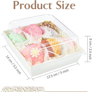 En stock: Caja para llevar de 5 pulgadas con tapa transparente para donuts tipo sándwich, rollos de pastel suizo, rebanadas de pastel, postres de sushi - Product Image 5