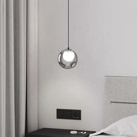 Suspension moderne gris fumé à double globe en verre, style nordique minimaliste, pour îlot de cuisine, bar, chevet