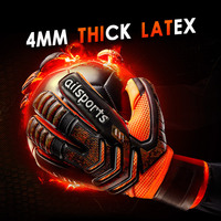 Gants de gardien de but professionnels antidérapants 4mm Gants de gardien de but de football en latex avec protection des doigts