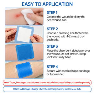 Apósito Superabsorbente para Heridas, Almohadilla Altamente Absorbente para Exudatos Abundantes y Úlceras <span class=keywords><strong>Venosas</strong></span> Crónicas en las Piernas - Product Image 6