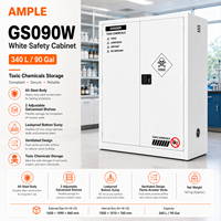 Gabinete de Almacenamiento de Productos Químicos Peligrosos, 340L, 90 Galones, Acero Blanco, Doble Puerta, Gabinete de Seguridad para Laboratorio y Almacén, Suministro B2B