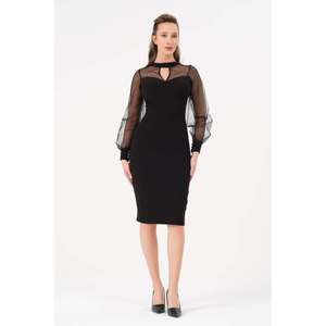 DANS Pull-over décontracté noir uni pour femme, coupe régulière, col rond, mélange de polyester et de coton doux et respirant - Product Image 1