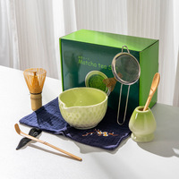 Ensemble d'accessoires de cérémonie du matcha Astief de luxe, 4, 5, 7 ou 8 pièces, avec glaçure changeante au four, bol à matcha, coffret cadeau matcha premium