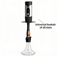 Chicha électronique portable mini en aluminium, écologique, durable, rechargeable, avec éclairage LED miroir, pour charbon de bois, coffret cadeau pour voiture