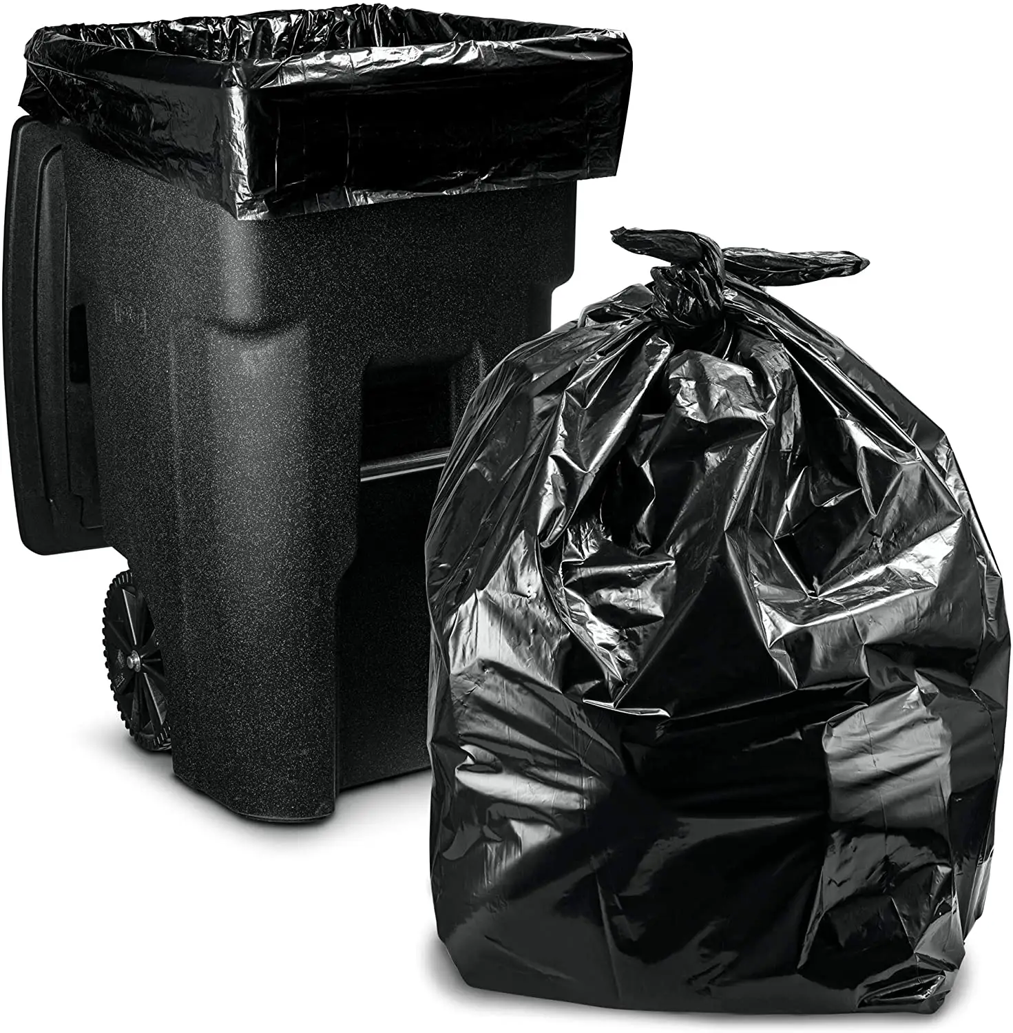 Fábrica personalización bolsa negra de basura grande pesado deber de bolsas de plástico bolsas de basura