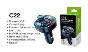 Coche portátil para REPRODUCTOR DE MP3 <span class=keywords><strong>Bluetooth</strong></span> Transmisor FM BT5.0 Carga rápida PD30W Conexión USB - Product Image 4
