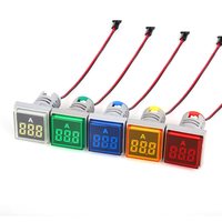 Indikator Panel Meter Plastik LVMA Voltmeter Ammeter Lampu Sinyal Pilot Lampu Digital Voltmeter IP55 Layar LED 3-Digit AC/DC