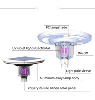 Lampes de rue solaires tueuses de moustiques en alliage d'aluminium Lampe d'extérieur à LED pour jardin UFO Lampe d'extérieur étanche