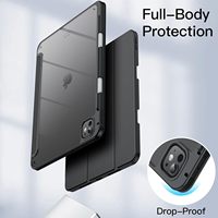 Étui en cuir PU avec porte-crayon intégré, coque intelligente à triple pliage, magnétique, antichoc, étanche pour iPad Pro 11 pouces M5 2025/M4