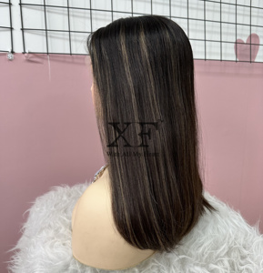 18 pollici marrone con riflessi naturali <span class=keywords><strong>capelli</strong></span> ondulati <span class=keywords><strong>veri</strong></span> <span class=keywords><strong>capelli</strong></span> umani parrucca 100% <span class=keywords><strong>capelli</strong></span> vergini parrucca gioiello Kosher Sheitel - Product Image 2