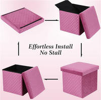 Pouf Ottoman pliable moderne en tissu velours 38*38*38cm pour la maison, chambre, salon, meuble de rangement chinois