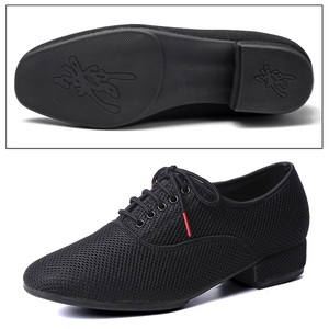 Zapatos de Baile Latino para Hombre con Parte Superior de Microfibra Transpirable, Forro de Algodón, Suela Suave, Suela de Poliuretano/Goma/Camuflaje para Baile - Product Image 3