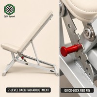 Banc de musculation réglable pour haltères et press d'orteils, 7 niveaux de réglage du dossier, 3 niveaux de réglage du siège, équipement de gym à domicile, entraînement de force, 150 kg