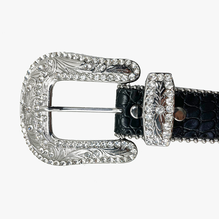 Christmas Shine Bling Bling Red and Black Buckle Belt display picture 1