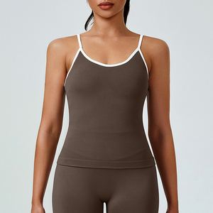 Top Deportivo de Yoga sin Costuras con Bloques de Color Personalizables para Mujer, de Secado Rápido, Transpirable, Elástico, Ajustado, con Espalda Descubierta, para Gimnasio y Entrenamiento - Product Image 6