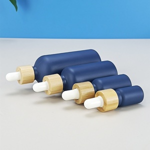 Custom Navy Blue Cosmetic Essential Oil Bottle10ml 20ml 30ml 50ml 100ml Glass Serum Dropper <b>Bottle</b> With Bamboo Cap Ring - Product Image 6