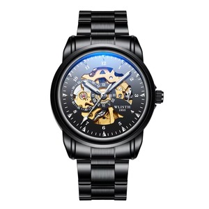 Montre mécanique squelette populaire pour homme, étanche 3 ATM, avec aiguilles lumineuses et design ajouré, style décontracté - Product Image 2