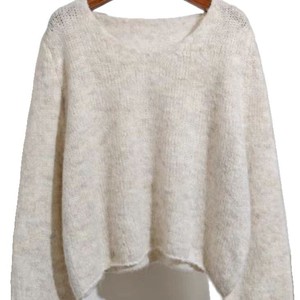 Suéter de Punto Holgado con Cuello Redondo para Mujer, Marca ZY, Manga Larga, Grosor Medio, Transpirable, Color Sólido, para Primavera y Otoño - Product Image 5