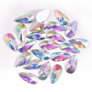 Oleeya – Lot en vrac de strass en acrylique AB en forme de goutte d'eau, 9*18mm, couleurs éclatantes, à dos plat, pour vêtements - Product Image 6