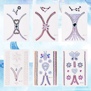 Autocollants <span class=keywords><strong>de</strong></span> tatouage temporaires personnalisés OEM, style américain, écologiques, en résine acrylique, <span class=keywords><strong>strass</strong></span>, imperméables, pour le <span class=keywords><strong>visage</strong></span> et le corps - Product Image 3