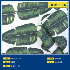 Carta da parati non tessuta all'ingrosso 053x10m foglia verde geometrico floreale moderno per la decorazione per la casa soggiorno camera da letto spazio per bambini a prova di fuoco - Product Image 1