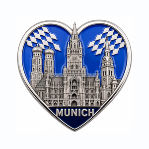 Imán de recuerdo de Berlín 2026, forma de corazón, logotipo en relieve 3D, Puerta de Brandenburgo, bronce antiguo, aleación de zinc, venta al por mayor, personalizado de fábrica - Product Image 3