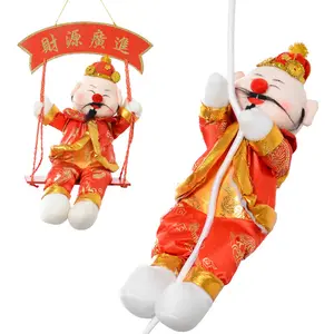 New Year Decoration Climbing Rope God of Wealth Doll Spring Festival Household Hotel Shopping Mall Scene Decoration Supplies