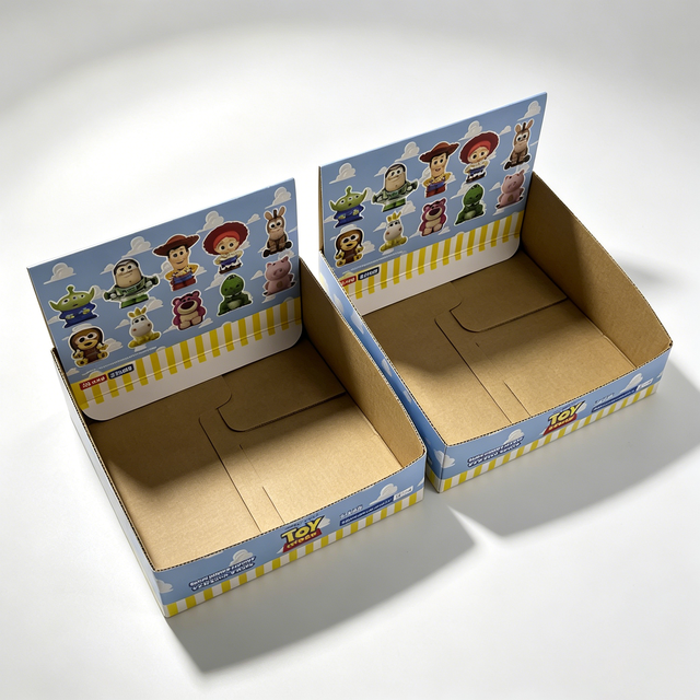 Eco-Friendly Recyclable Corrugated Carton Display Box with UV Coating and Gold Foil for Gift and Cosmetic Packaging