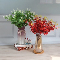 Plantes artificielles d'eucalyptus blanches faites à la main, feuilles vertes non tissées, arrangements floraux pour mariage, décoration de Noël