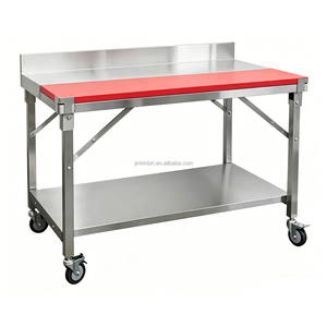 Mesa de Trabajo Plegable y Portátil con Superficie de PE de Grado Alimenticio, Estación de Preparación Móvil para Catering, para Servicio de Alimentos en Restaurantes y Exteriores - Product Image 1