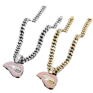 Collar de Cadena de Aleación Personalizado con <span class=keywords><strong>el</strong></span> Estilo Nuevo de los Houston Texans, Gargantilla de Moda con Colgante, Joyería con Piedras para Fanáticos del Hip Hop, Hombres - Product Image 4