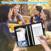 Porte-récépissé en cuir pour chèque de caisse Présentateur de restaurant Serveur de livres Organisateur de serveur Livre d'or Bloc-notes Tablier de serveur