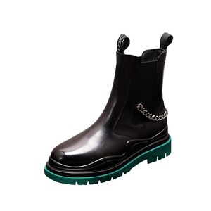 Botas <span class=keywords><strong>Chelsea</strong></span> de Otoño para Hombre, Blancas, a Media Pantorrilla, con Suela de Goma Gruesa, con Elevación Interna, Estilo Dr., de Cuero de Microfibra, para Hombres Jóvenes - Product Image 5