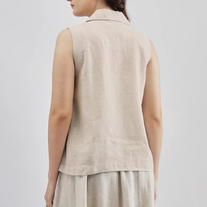 Ensemble deux pièces décontracté en lin brodé pour femme, motif floral, idéal pour les vacances, vente en gros sur mesure - Product Image 5