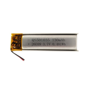 Batterie au lithium Li-polymère 3,7 V 130 mAh 0,481 Wh QS501035 3,3 g 300 cycles pour lunettes intelligentes - Product Image 3