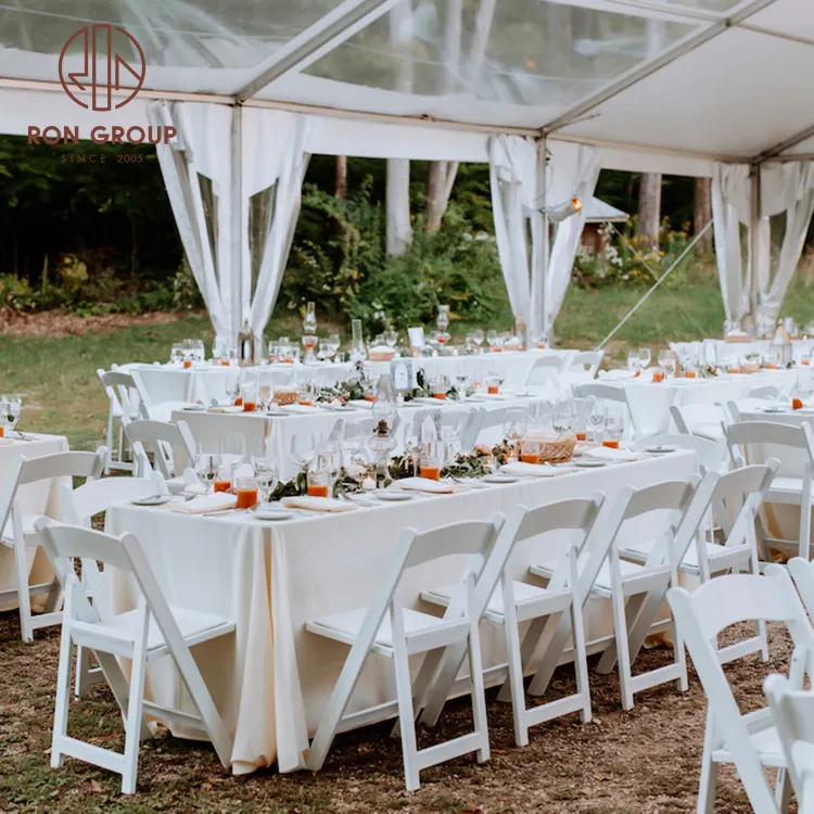 Grosir Pernikahan Luar Ruangan Mewah Berkualitas Tinggi Perabot Restoran Pesta Kayu Kursi PU Putih Kursi Lipat untuk Acara
