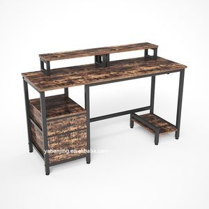 <strong>Industrial</strong> L Shaped Large <strong>Corner</strong> Stainless Steel Gaming <strong>Desk</strong> with Shelves &amp; Drawer for Office and Home Use - Product Image 5