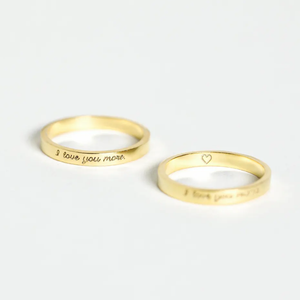 Cincin Nama Terukir Pribadi Berlapis Emas 18k Perak Sterling 925 Cincin Janji Pasangan Pesan Kustom - Product Image 3