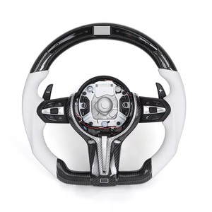 พวงมาลัยหนังสีขาว LED 3 5ซีรีส์สำหรับ <span class=keywords><strong>BMW</strong></span> <span class=keywords><strong>M3</strong></span> M5 F30 F10 F15 F01 F20 F22 F25 F31 F32 F40 - Product Image 1