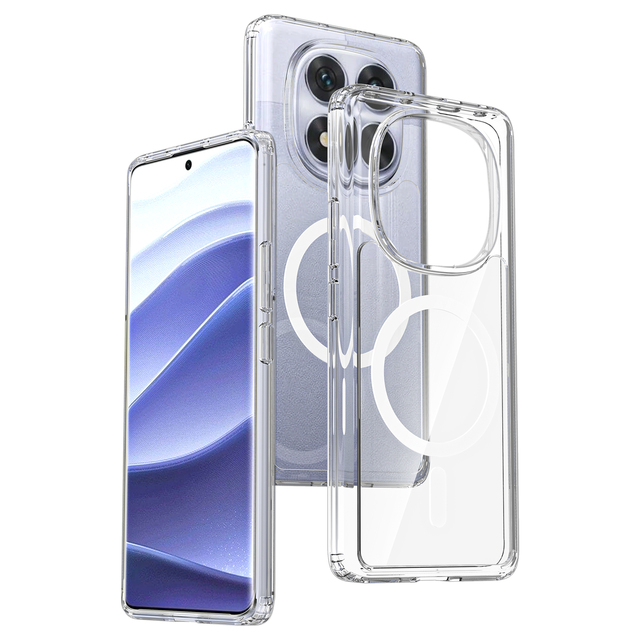 For Redmi Note 14 Pro 14 Pro + Case Crystal Clear Magnetic Anti-Scratch Shockproof Transparent Cover with Strong Magnet