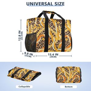 Bolsa de Compras de Lona con Estampado de Leopardo Puakenikeni, Personalizada, Impermeable, de Gran Capacidad, Tipo Tote, para Mujer, Suministro de Fábrica - Product Image 3