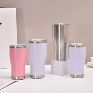 Gobelet thermique incurvé de 20 oz, en acier inoxydable avec revêtement en poudre, à double paroi, isolé sous vide, avec couvercle 2 en 1 - Product Image 6