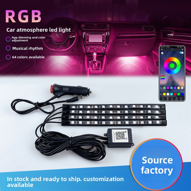 Hot Sale Car Atmosphere Light LED Decorative Foot Light with APP Voice Control 12V 4.8W/9.6W