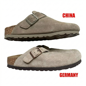 Mules compensées en daim et liège de Boston haut de gamme, antidérapantes, respirantes, sandales décontractées quatre saisons, personnalisables OEM/ODM - Product Image 3