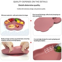 Meilleures ventes : Plateau d'alimentation pour bébé en silicone à motifs floraux, assiettes à compartiments en silicone pour bébé, vente en gros