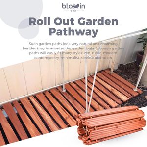 Pasarela de Madera para Jardín, Camino Rectangular de Pino Resistente a la Intemperie e Impermeable, para Terraza, Bodas y Fiestas - Product Image 4
