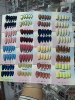 Lot de 10 faux ongles carrés courts en acrylique style français, peints à la main en 3D, réutilisables, de haute qualité, à presser