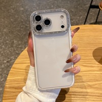 Coque de téléphone antichoc transparente avec strass et protection d'objectif pour iPhone 17 Air 16 15 14 13 Pro Max – Étui brillant